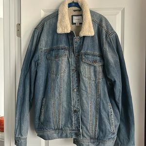 Men’s Old Navy Faux Shearling Denim Jacket - Size XXL